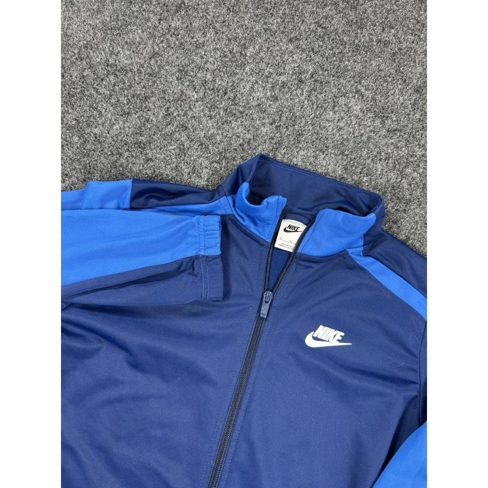 Nike Youth XL Full Zip Track Jacket Blue Swoosh Athletic Sportswear Spell Out
